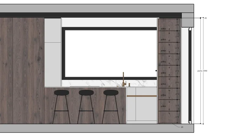 Projekt — Kuchnia i salon
