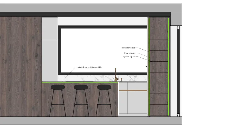 Projekt — Kuchnia i salon