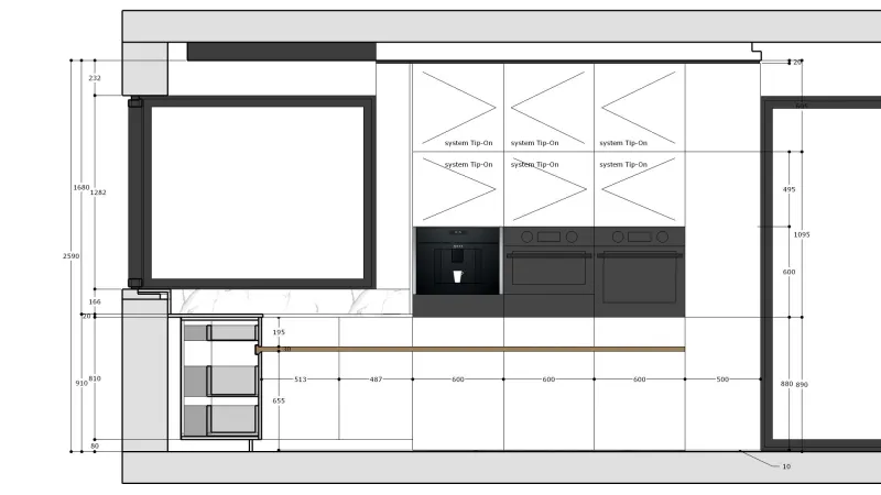 Projekt — Kuchnia i salon