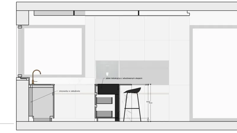 Projekt — Kuchnia i salon