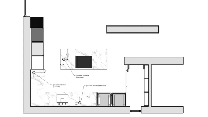 Projekt — Kuchnia i salon