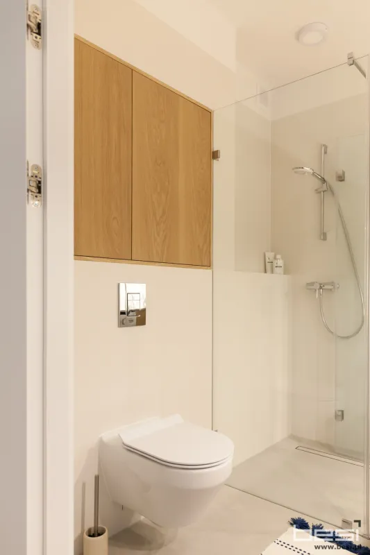 Mieszkanie w Gliwicach — styl skandynawski — Łazienka i WC