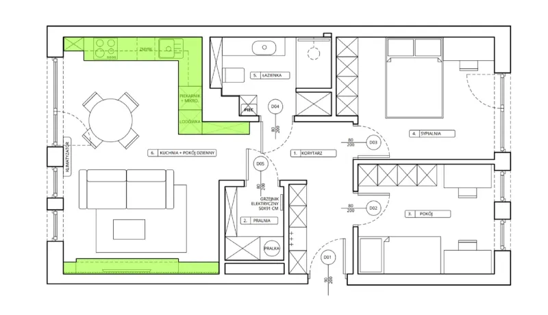Projekt — Kuchnia i Salon