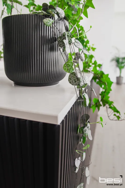 Dom w Bobrownikach — czarne ryfle i Dekton — Kuchnia