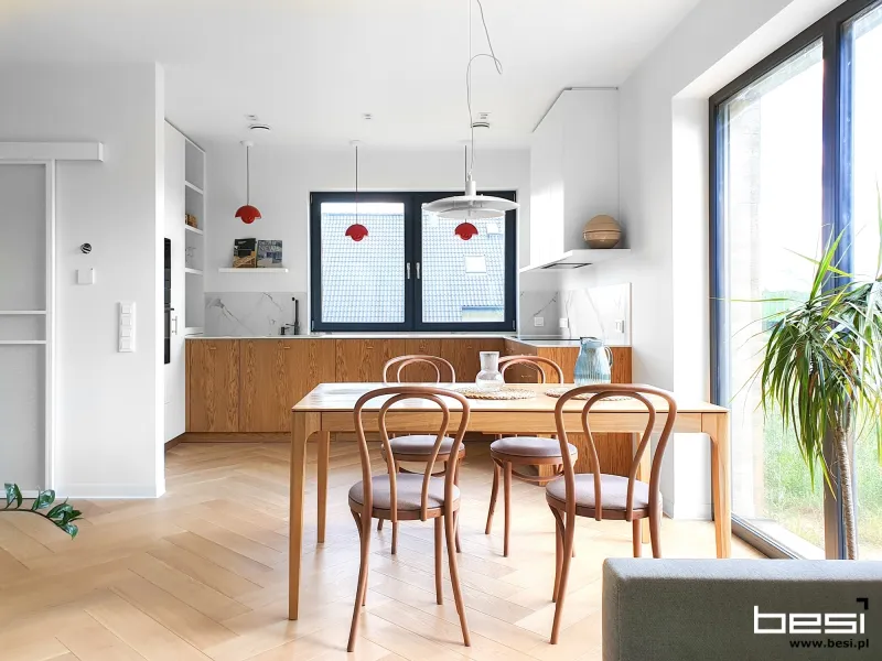 Kuchnia w Zbrosławicach — fornir dębu i Dekton — Kuchnia