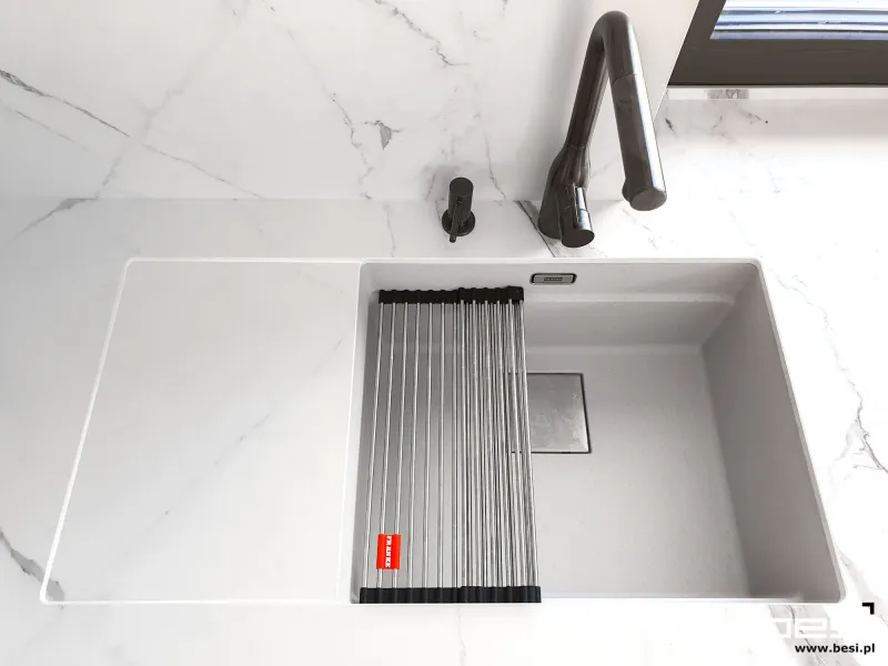 Kuchnia w Zbrosławicach — fornir dębu i Dekton — Kuchnia