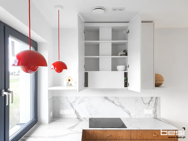 Kuchnia w Zbrosławicach — fornir dębu i Dekton — Kuchnia