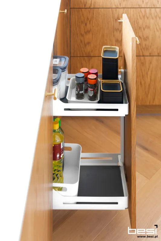 Kuchnia w Zbrosławicach — fornir dębu i Dekton — Kuchnia