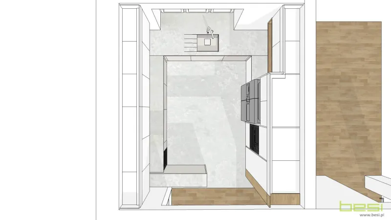 Projekt — Kuchnia, jadalnia, salon