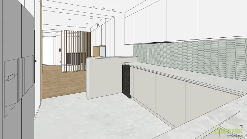 Projekt — Kuchnia, jadalnia, salon