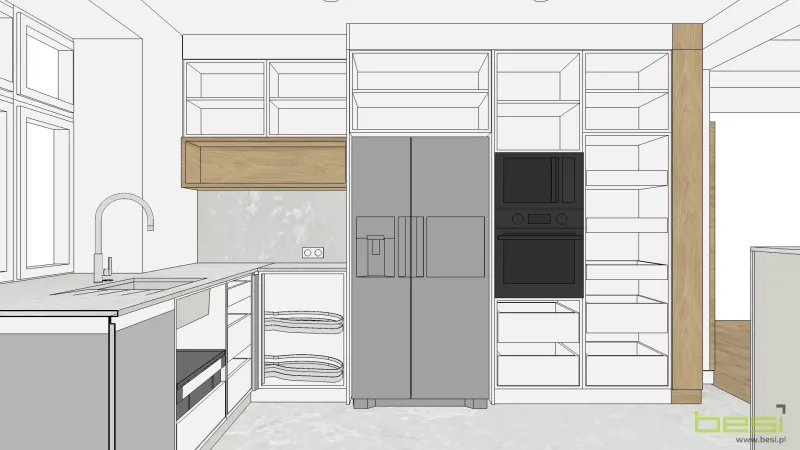 Projekt — Kuchnia, jadalnia, salon