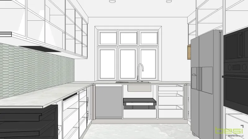 Projekt — Kuchnia, jadalnia, salon