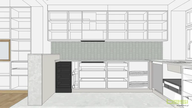 Projekt — Kuchnia, jadalnia, salon