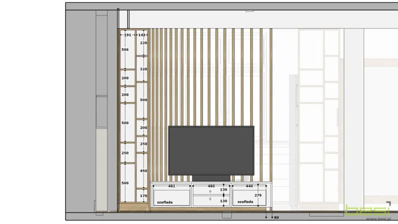 Projekt — Kuchnia, jadalnia, salon